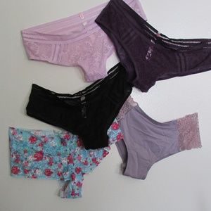 4 PINK Victoria's Secret Panties + 1 free NOBO